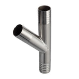 Lateral Tee Y Hose Barb Stainless Steel 304