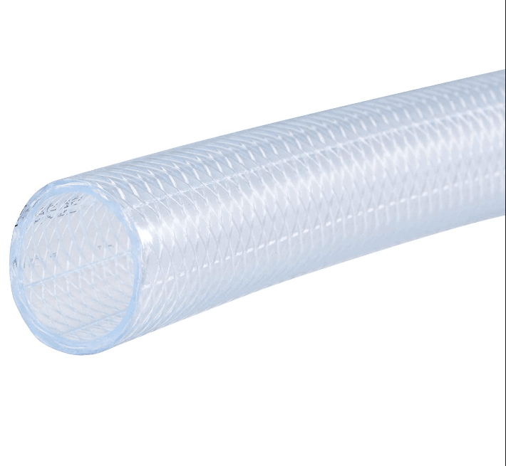 Clear Braided Food Hose - Clear PVC (1ft)