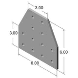 15 Series 12 Hole Tee Joining Plate