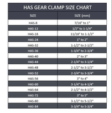 1/2" to 1-1/4" HAS Gear Clamp - Stainless Steel 304 | HAS-12