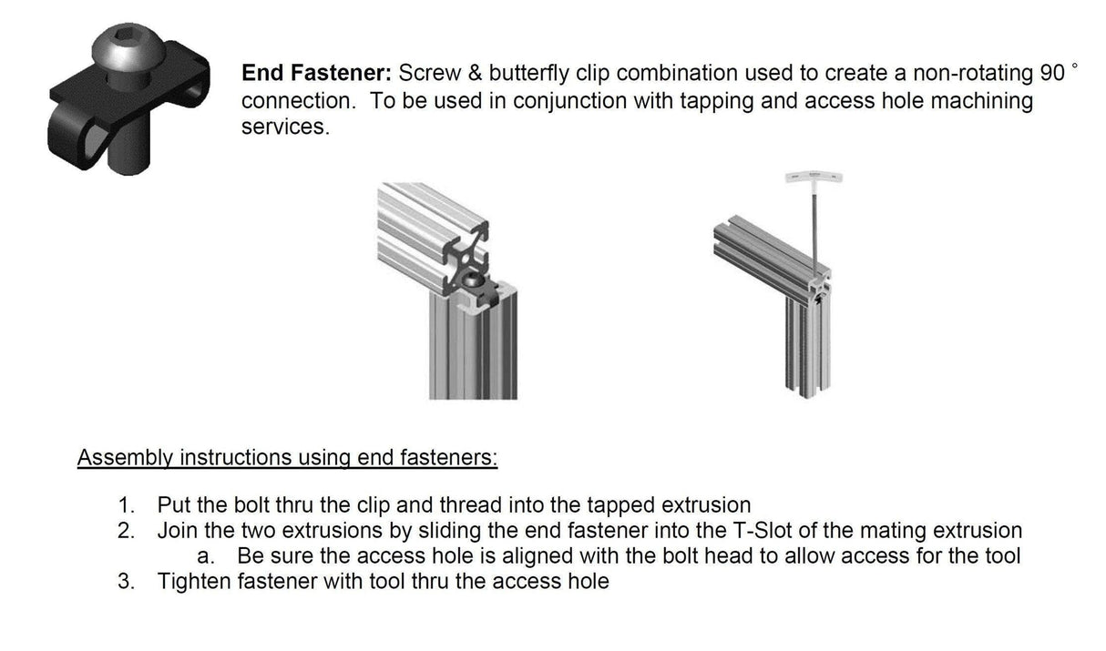 10 Series Standard End Fastener 1/4"-20 Thread