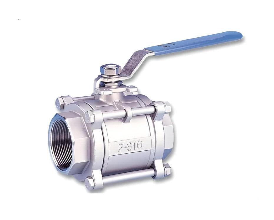 Threaded 3 PC Ball Valve 1000 WOG Stainless Steel 316