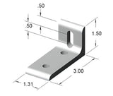15 Series Black 3 Hole Slotted Inside Corner Bracket