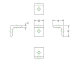 15 Series Black 2 Hole Inside Corner Bracket