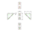 15 Series 4 Hole Black Vertical Inside Corner Gusset