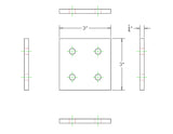 15 Series 4 Hole Black Joining Plate