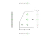 15 Series 4 Hole Black 90° Joining Plate