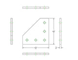 15 Series 5 Hole Black 90° Joining Plate
