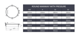 16" (400mm) Circular Manway W/ Pressure - SS316