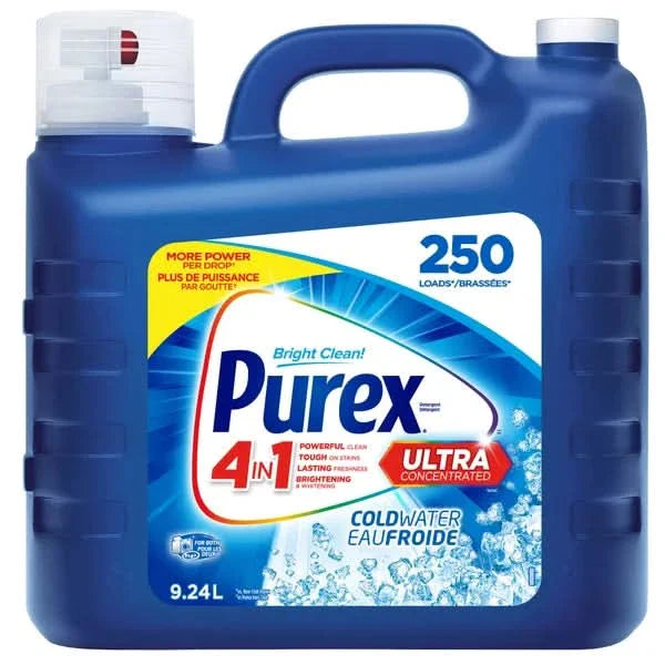 Purex Ultra Concentrated Laundry Detergent, Cold Water Formula (250 Loads)