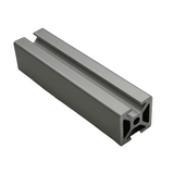 1" x 1" Opposite Smooth Bi-Slotted Aluminum Extrusion
