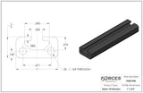 1" x 0.5" Black Smooth T-Slotted Aluminum Extrusion