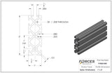 1" x 3" Smooth T-Slotted Aluminum Extrusion