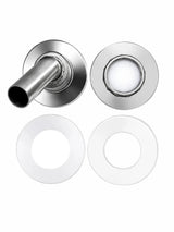 Stainless Steel Thru Hull Fitting, 22 mm, 90° Base, Angled Connector, Boltless