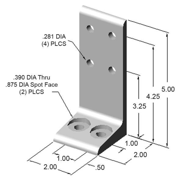 2" Economy Floor Mount Feet for 10 Series Aluminum Extrusion