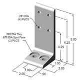2" Economy Floor Mount Feet for 10 Series Aluminum Extrusion