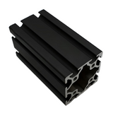 Extrusión de aluminio ranurada en T lisa negra de 5x5 cm