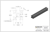 20mm x 20mm Smooth T-Slotted Aluminum Extrusion