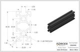 20mm x 40mm Smooth T-Slotted Aluminum Extrusion