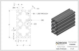 2" x 4" Smooth T-Slotted Aluminum Extrusion