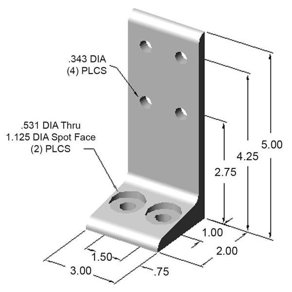 3" Floor Mount Base Angle | 15 Series Aluminum T-Slot