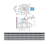 3 Way L Port Ball Valve NPT 1000 WOG Stainless Steel 316