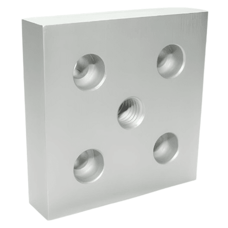3" x 3" Base Plate Center Hole | 15 Series T-Slot Aluminum