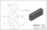 30mm x 60mm Smooth T-Slotted Aluminum Extrusion