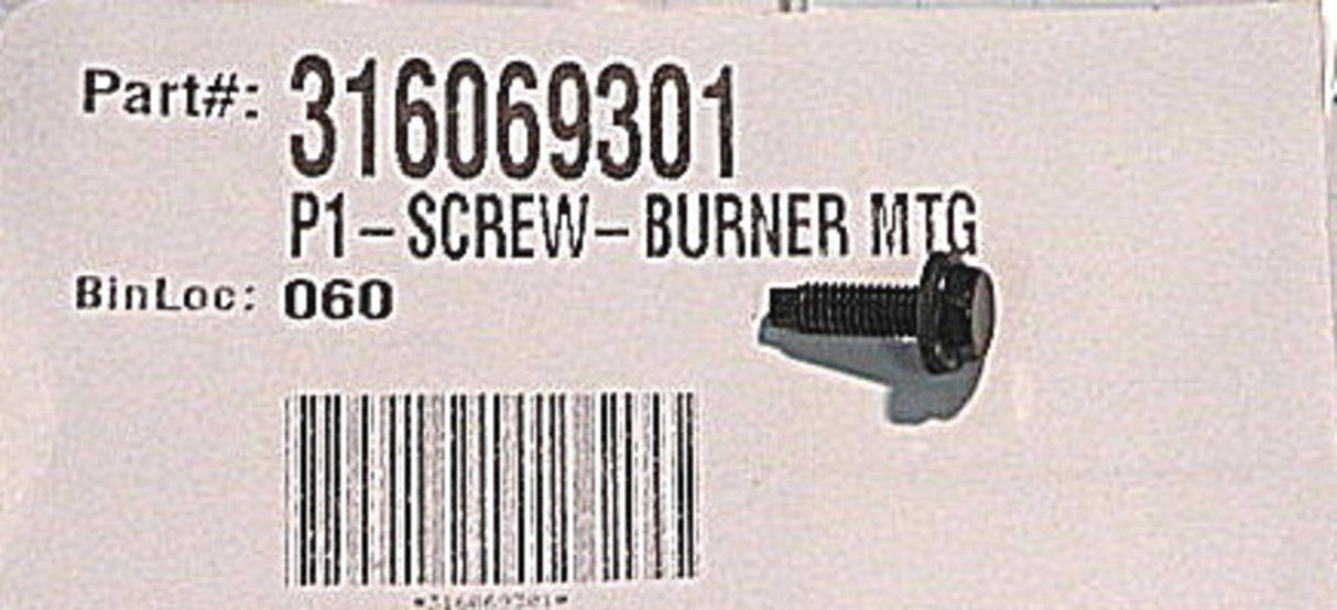 Frigidaire 316069301 Black Burner Mounting Screw for Washers