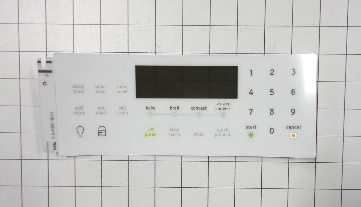 Frigidaire 316419827 White Clock Overlay for ES540 Oven Range