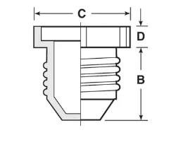 3/4"-16 Threaded Plug For JIC Flared Fitting - Polyethylene (Red)