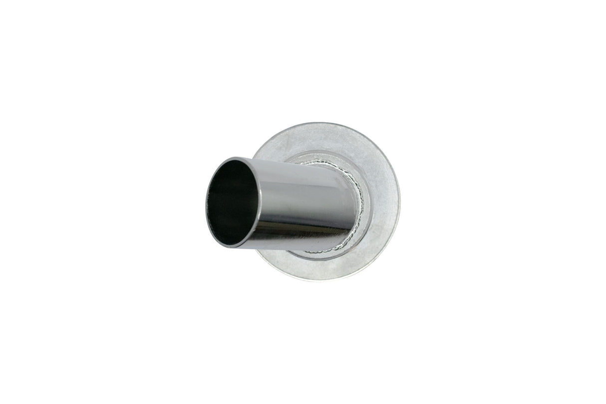 Stainless Steel Thru Hull Fitting, 38 mm, 90° Base, Angled Connector, Boltless