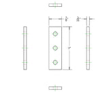 3 Hole Joining Plate 1" x 3" x 3/16" | 10 Series Aluminum T-Slot