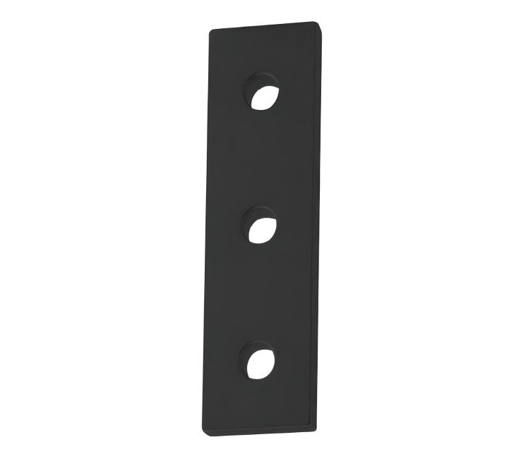 3 Hole Black Joining Plate 1" x 3" x 3/16" | 10 Series Aluminum T-Slot