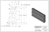 3" x 0.75" T-Slotted Aluminum Extrusion Smooth