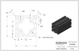 3" x 3" T-Slotted Aluminum Extrusion Black Smooth