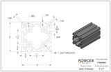 3" x 3" T-Slotted Aluminum Extrusion Smooth