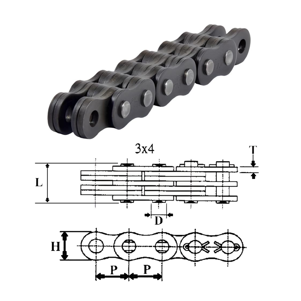 BL434 | Leaf Chain 3 x 4 Lacing 0.5" Pitch - 10ft Box