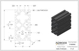3" x 6" T-Slotted Aluminum Extrusion Smooth
