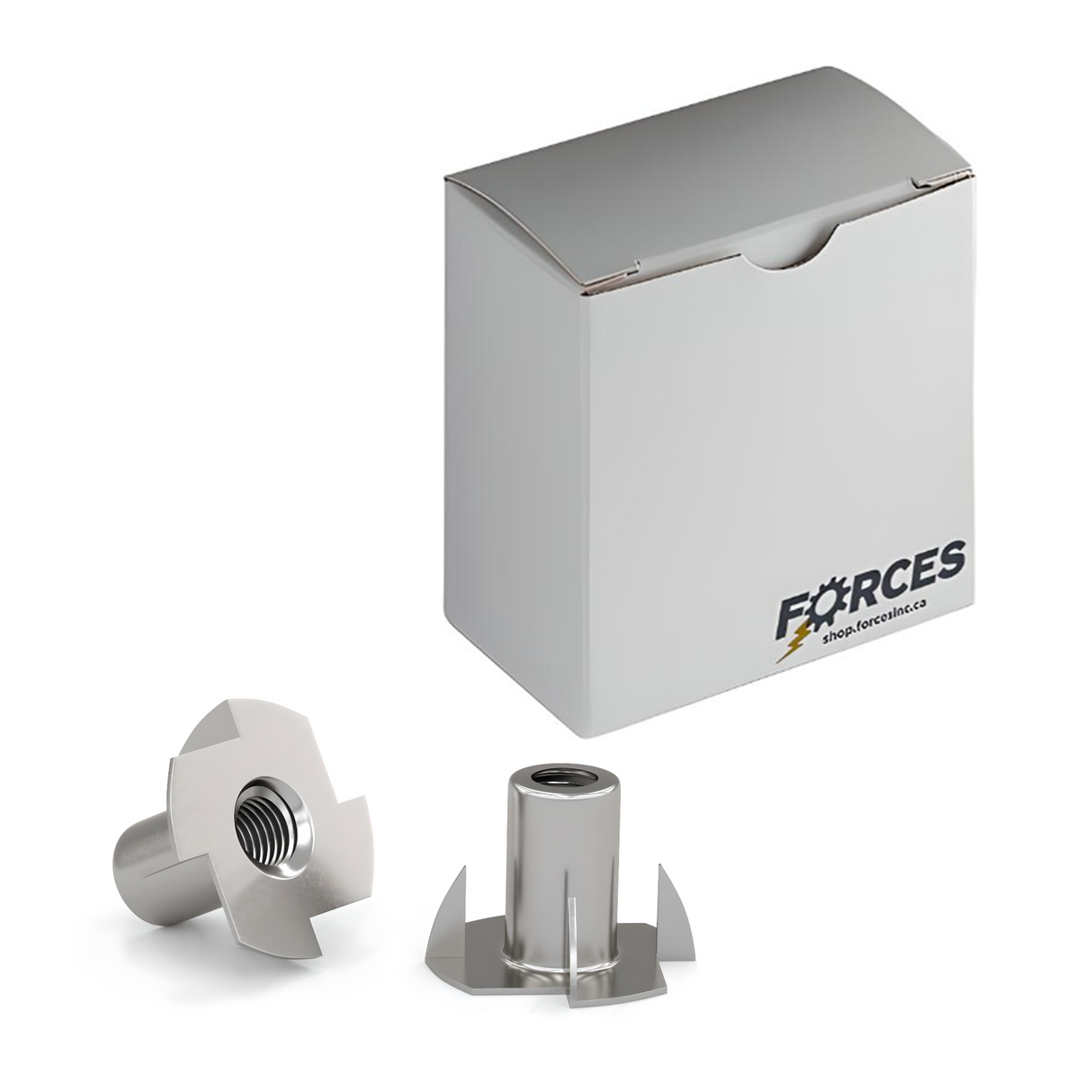 4 Prong T-Nut 1/4"-20 - Stainless Steel 18-8