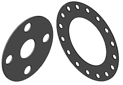 4" Full Face Flange Gasket #300 THK 1/16" - Aramid w/ Buna-N Binder