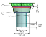 4" Heavy Duty Round Floor Drain NPT (M) - SS304
