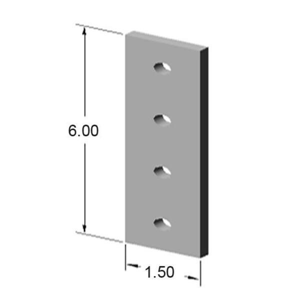 15 Series 4 Hole Black Joining Strip