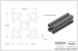 45mm x 45mm Smooth T-Slotted Aluminum Extrusion