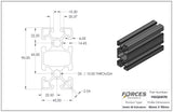 45mm x 90mm Smooth T-Slotted Aluminum Extrusion
