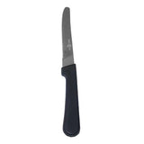 Couteau avec lame dentelée et manche en plastique, noir, 8 3/4"