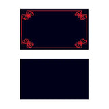 Carte plastifiée, noir/rouge, verso noir 2 1/4" x 3 3/4"