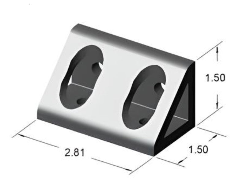 15 Series 4 Hole Black Horizontal Inside Corner Gusset