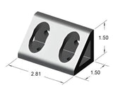 15 Series 4 Hole Black Horizontal Inside Corner Gusset