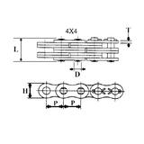 AL844 | Leaf Chain Link 4 x 4 Lacing 1" Pitch